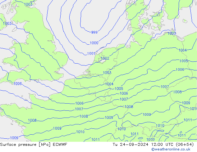 Bodendruck ECMWF Di 24.09.2024 12 UTC