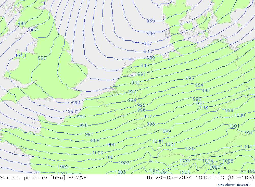 приземное давление ECMWF чт 26.09.2024 18 UTC