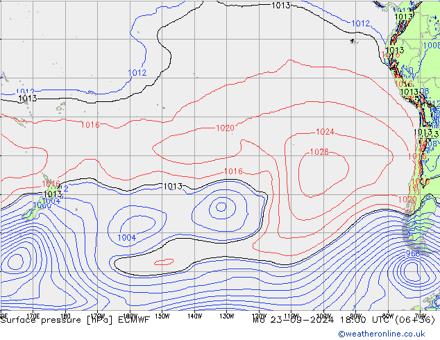 Pressione al suolo ECMWF lun 23.09.2024 18 UTC