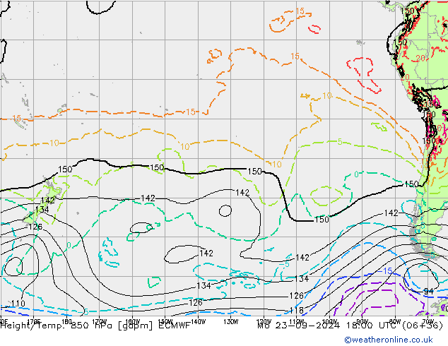 Height/Temp. 850 hPa ECMWF  23.09.2024 18 UTC