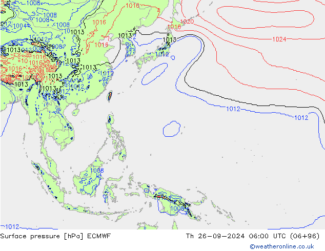 Luchtdruk (Grond) ECMWF do 26.09.2024 06 UTC