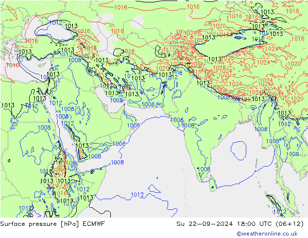 Yer basıncı ECMWF Paz 22.09.2024 18 UTC