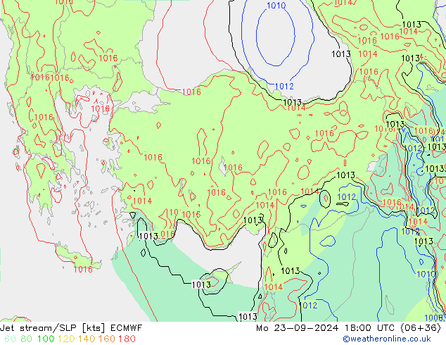 Jet stream/SLP ECMWF Mo 23.09.2024 18 UTC