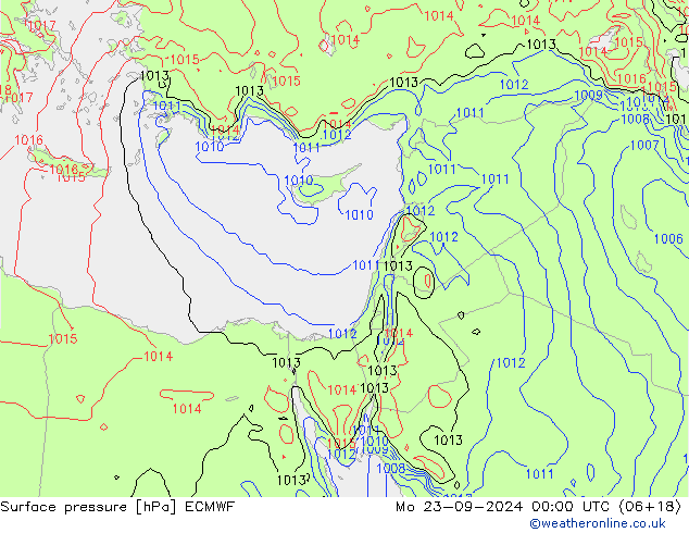 Yer basıncı ECMWF Pzt 23.09.2024 00 UTC