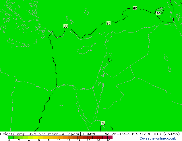 Height/Temp. 925 hPa ECMWF  25.09.2024 00 UTC