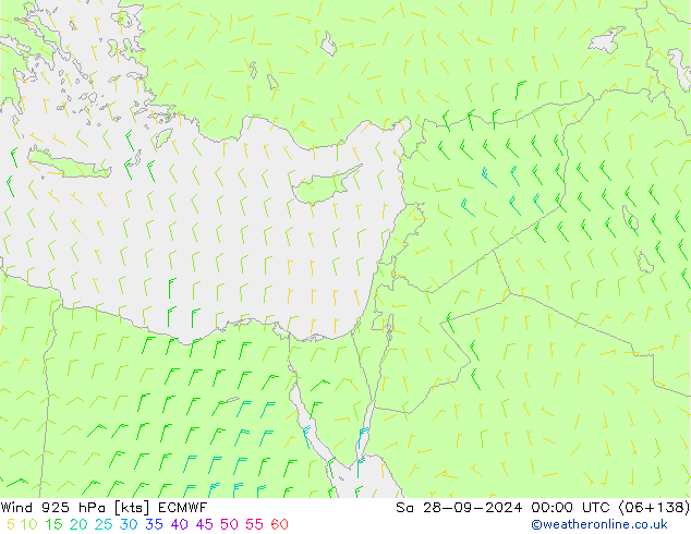 Wind 925 hPa ECMWF Sa 28.09.2024 00 UTC