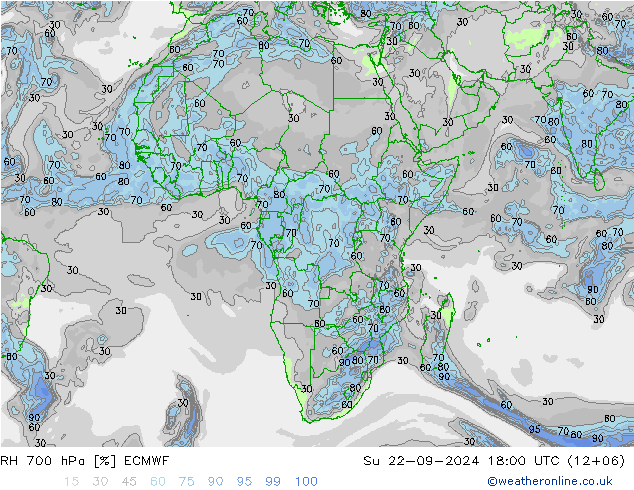 700 hPa Nispi Nem ECMWF Paz 22.09.2024 18 UTC