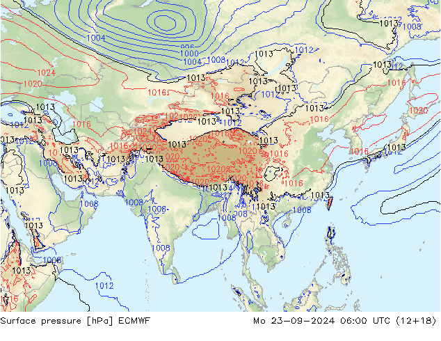 ciśnienie ECMWF pon. 23.09.2024 06 UTC