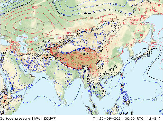 ciśnienie ECMWF czw. 26.09.2024 00 UTC