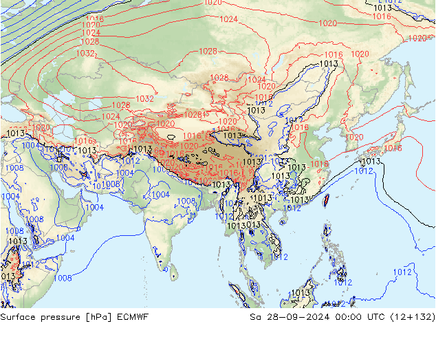 Yer basıncı ECMWF Cts 28.09.2024 00 UTC