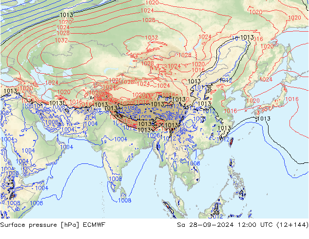 Luchtdruk (Grond) ECMWF za 28.09.2024 12 UTC