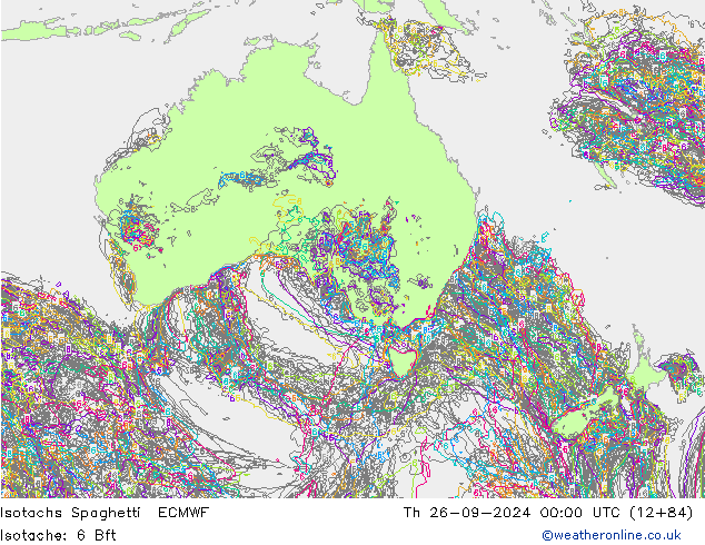 Isotachs Spaghetti ECMWF Th 26.09.2024 00 UTC