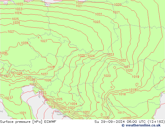 Surface pressure ECMWF Su 29.09.2024 06 UTC