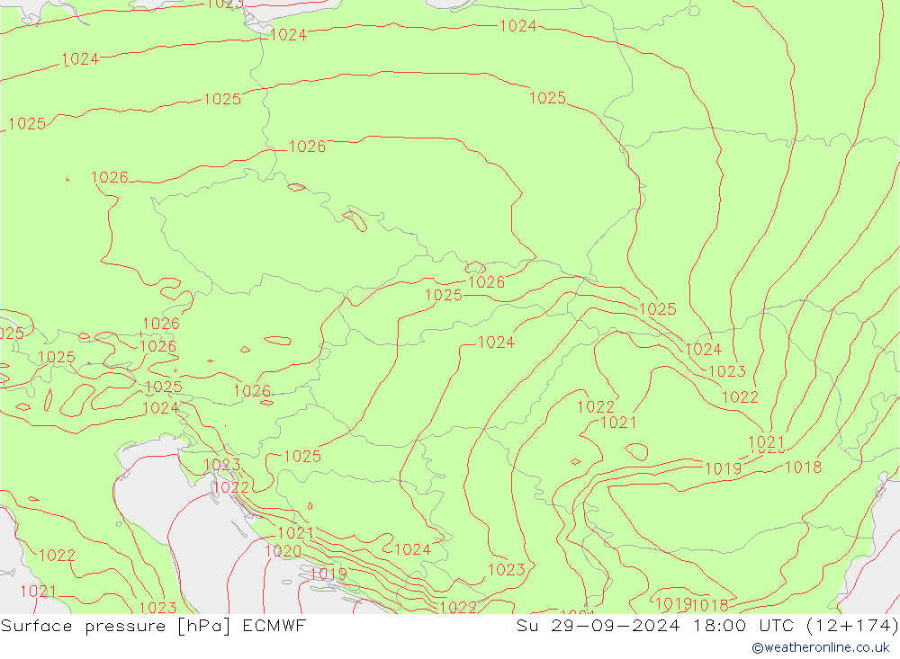 pressão do solo ECMWF Dom 29.09.2024 18 UTC