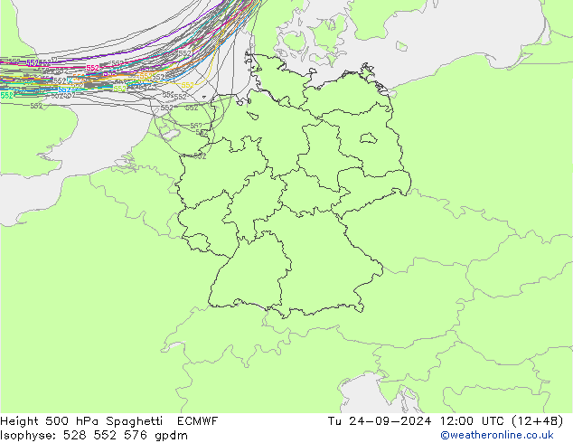 Height 500 hPa Spaghetti ECMWF Ter 24.09.2024 12 UTC