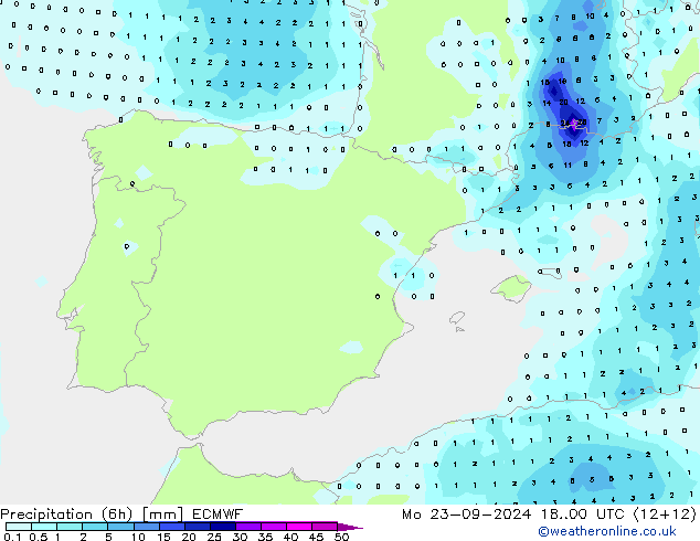 opad (6h) ECMWF pon. 23.09.2024 00 UTC