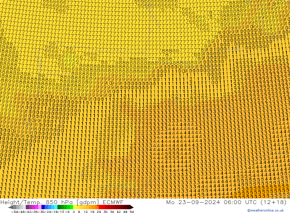 Height/Temp. 850 hPa ECMWF Mo 23.09.2024 06 UTC