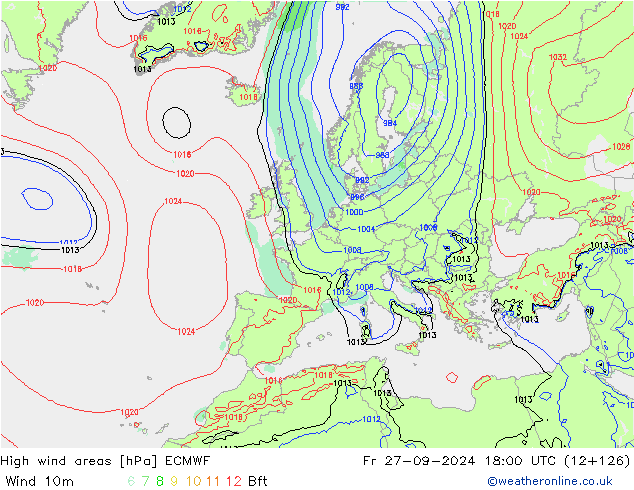 Sturmfelder ECMWF Fr 27.09.2024 18 UTC