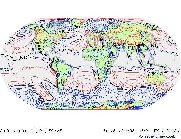 Luchtdruk (Grond) ECMWF za 28.09.2024 18 UTC