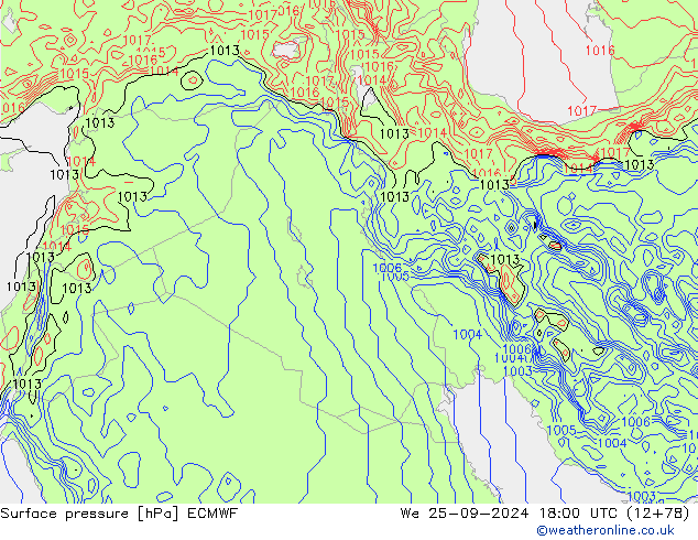 приземное давление ECMWF ср 25.09.2024 18 UTC