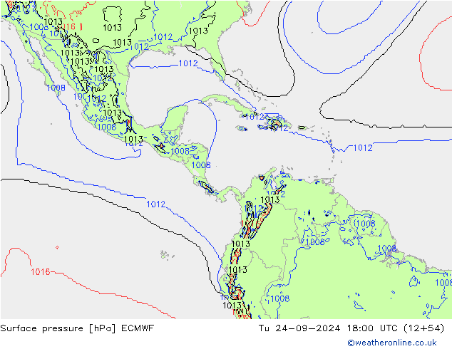 Surface pressure ECMWF Tu 24.09.2024 18 UTC