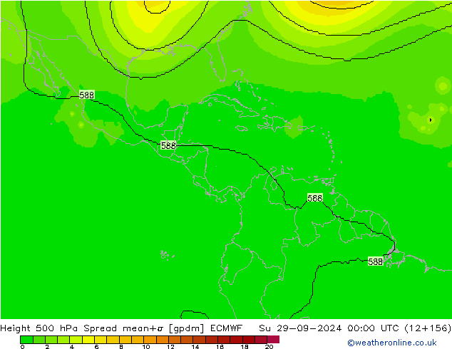 Height 500 hPa Spread ECMWF Su 29.09.2024 00 UTC