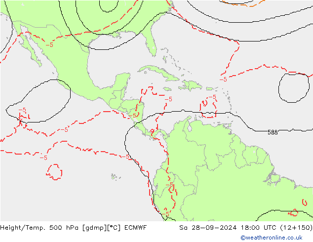 Height/Temp. 500 hPa ECMWF sab 28.09.2024 18 UTC