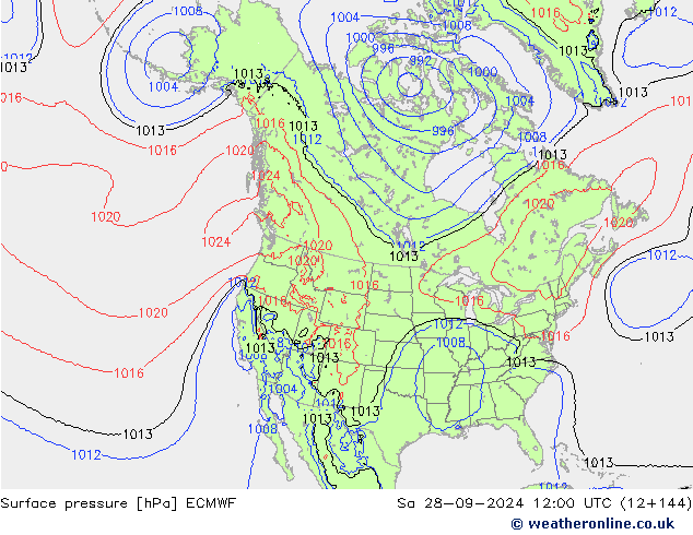 pression de l'air ECMWF sam 28.09.2024 12 UTC