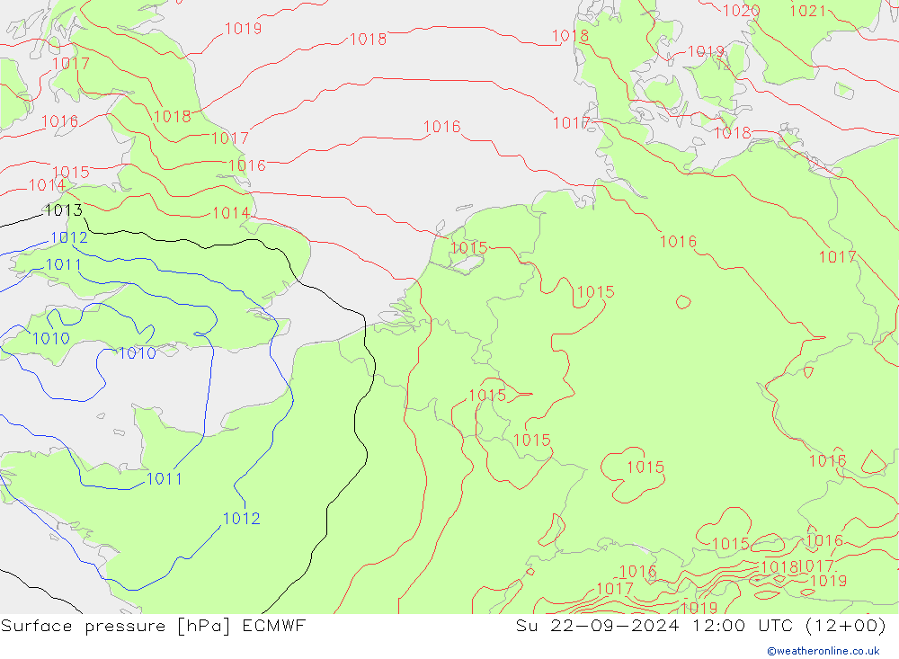 pression de l'air ECMWF dim 22.09.2024 12 UTC