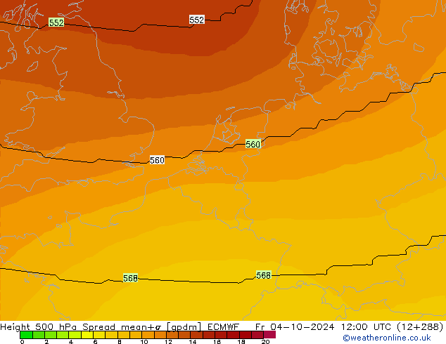 Height 500 hPa Spread ECMWF Fr 04.10.2024 12 UTC