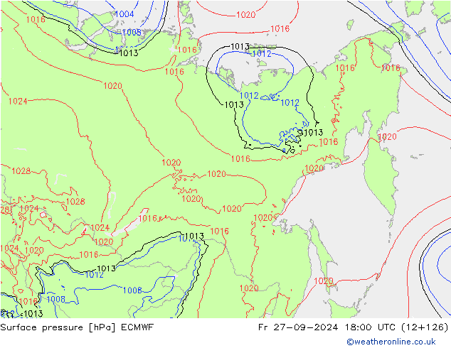 Yer basıncı ECMWF Cu 27.09.2024 18 UTC