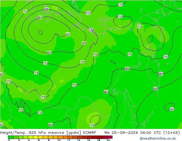 Yükseklik/Sıc. 925 hPa ECMWF Çar 25.09.2024 06 UTC