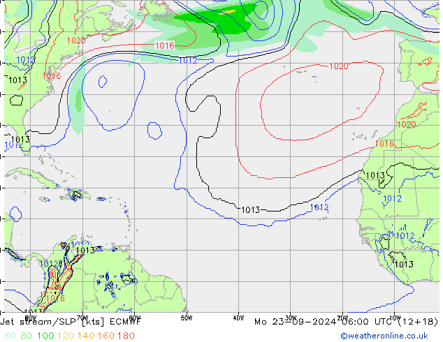 Jet stream ECMWF Seg 23.09.2024 06 UTC