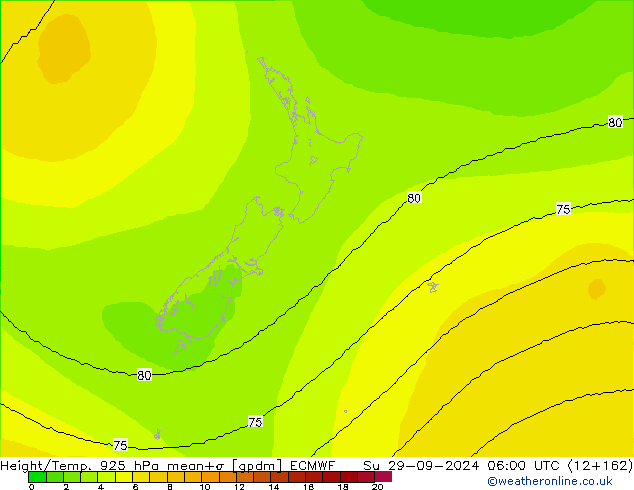 Height/Temp. 925 hPa ECMWF dom 29.09.2024 06 UTC