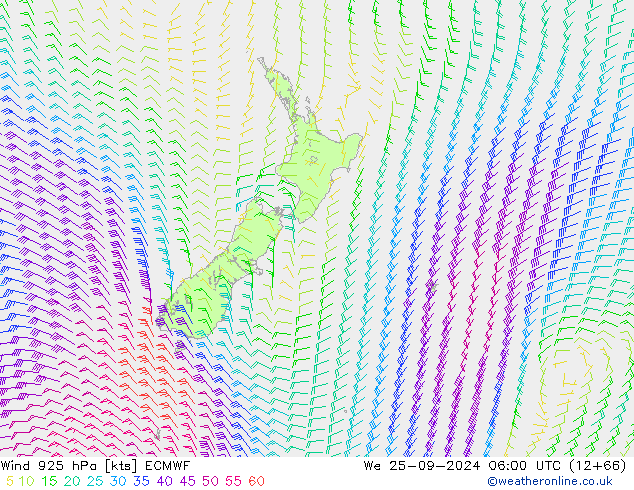 Wind 925 hPa ECMWF We 25.09.2024 06 UTC