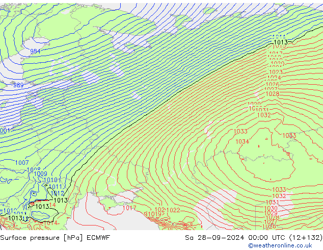 Bodendruck ECMWF Sa 28.09.2024 00 UTC