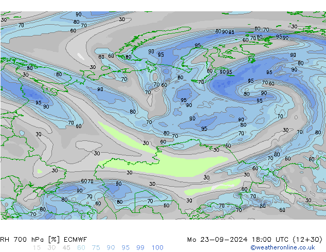 RV 700 hPa ECMWF ma 23.09.2024 18 UTC