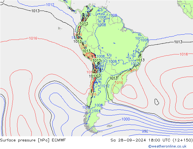 Luchtdruk (Grond) ECMWF za 28.09.2024 18 UTC