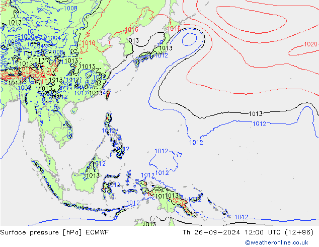 Luchtdruk (Grond) ECMWF do 26.09.2024 12 UTC