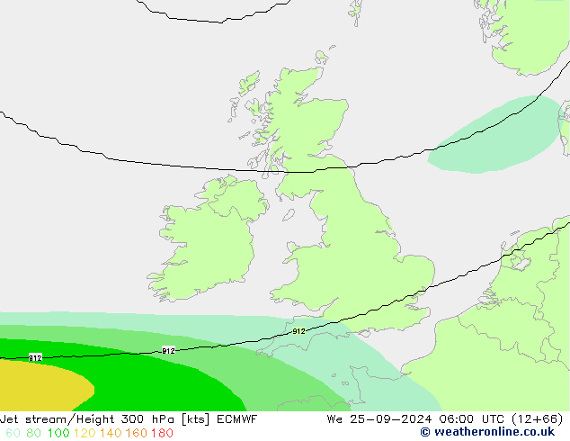 Jet stream/Height 300 hPa ECMWF St 25.09.2024 06 UTC