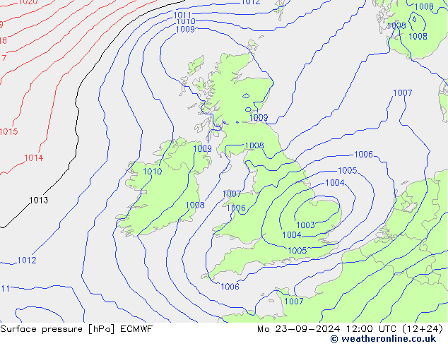 Yer basıncı ECMWF Pzt 23.09.2024 12 UTC