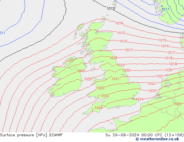 ciśnienie ECMWF nie. 29.09.2024 00 UTC