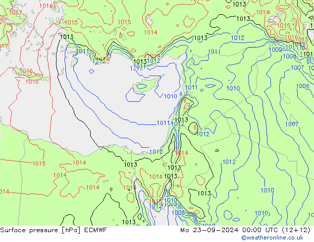 Surface pressure ECMWF Mo 23.09.2024 00 UTC