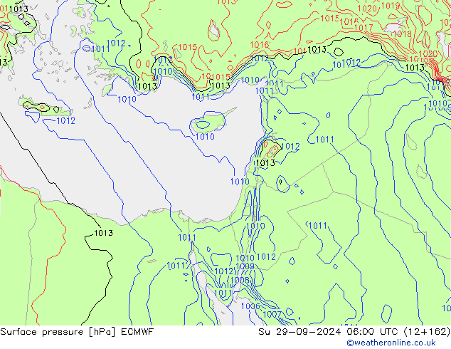 Surface pressure ECMWF Su 29.09.2024 06 UTC