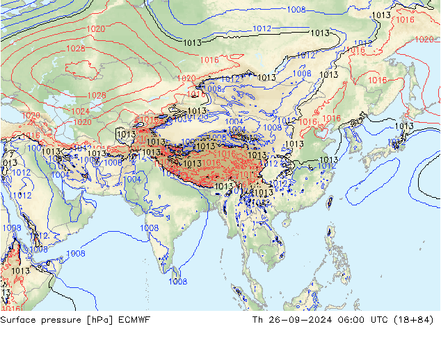 pression de l'air ECMWF jeu 26.09.2024 06 UTC