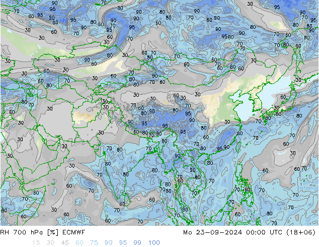 RV 700 hPa ECMWF ma 23.09.2024 00 UTC