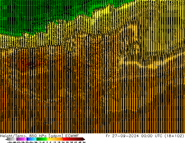 Yükseklik/Sıc. 850 hPa ECMWF Cu 27.09.2024 00 UTC