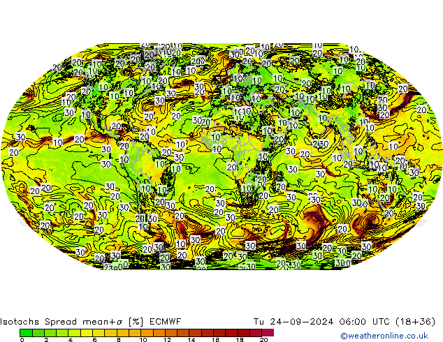 Isotachs Spread ECMWF Tu 24.09.2024 06 UTC