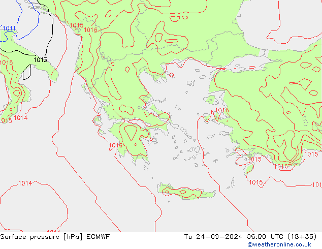 Surface pressure ECMWF Tu 24.09.2024 06 UTC