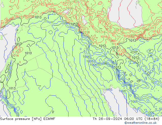 Surface pressure ECMWF Th 26.09.2024 06 UTC